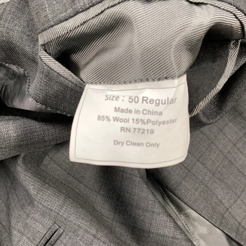 Pronto Uomo Platinum Suit Men 50R Gray Plaid 2 Button Wool Sport‎ Jacket